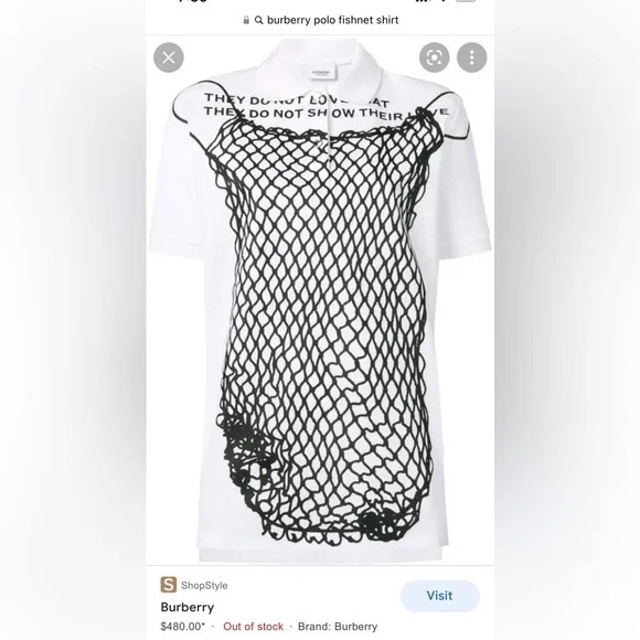 Burberry Fishnet print Polo Shirt - Picture 8 of 8